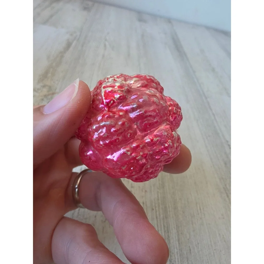 Antique grape pink blue cluster as is mercury glass ornament Xmas tree